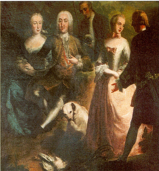 Engagement of Maria Josepha Grafin von Waldburg-Friedberg-Scheer (1731 - 1782) and her cousin, Prince Joseph Wenzel von Furstenberg (1728 - 1783) in 1